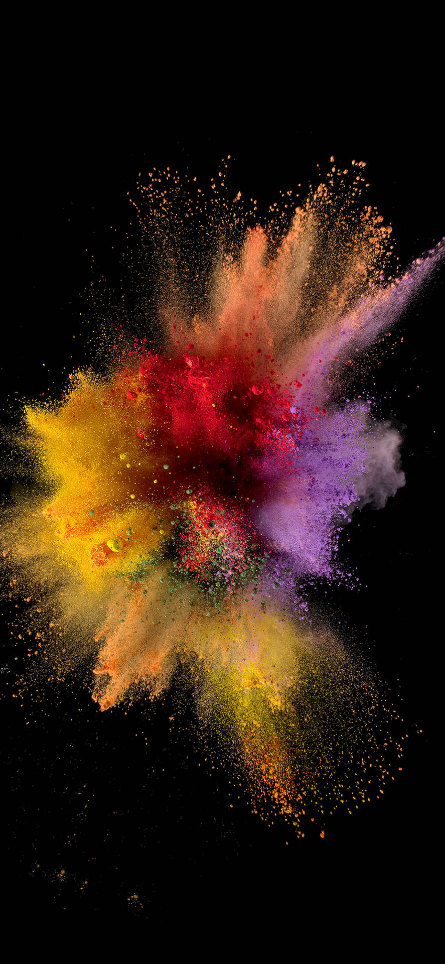 Colorful Powder Explosion On Black Background Background