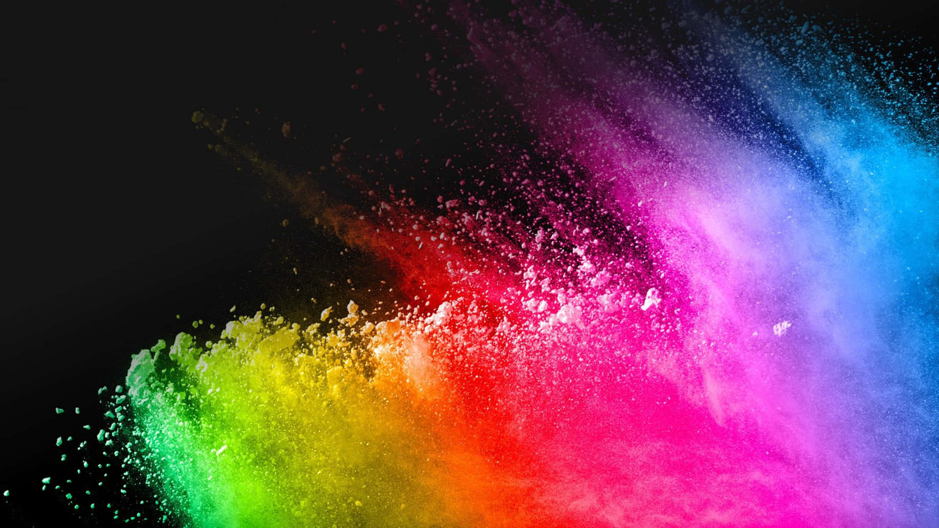 Colorful Powder On A Black Background Background