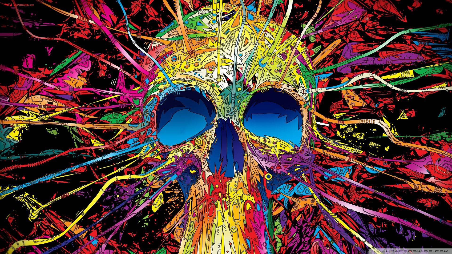 Colorful Psychedelic Skull Background