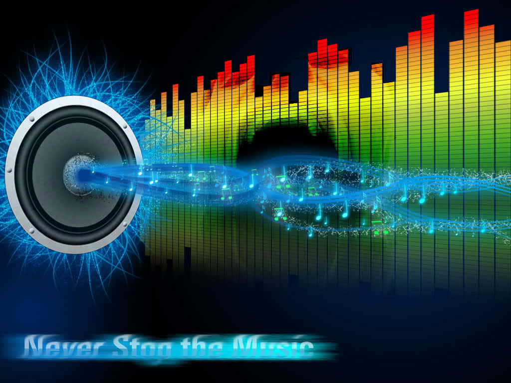 Colorful Radio Speaker Waves Poster Background