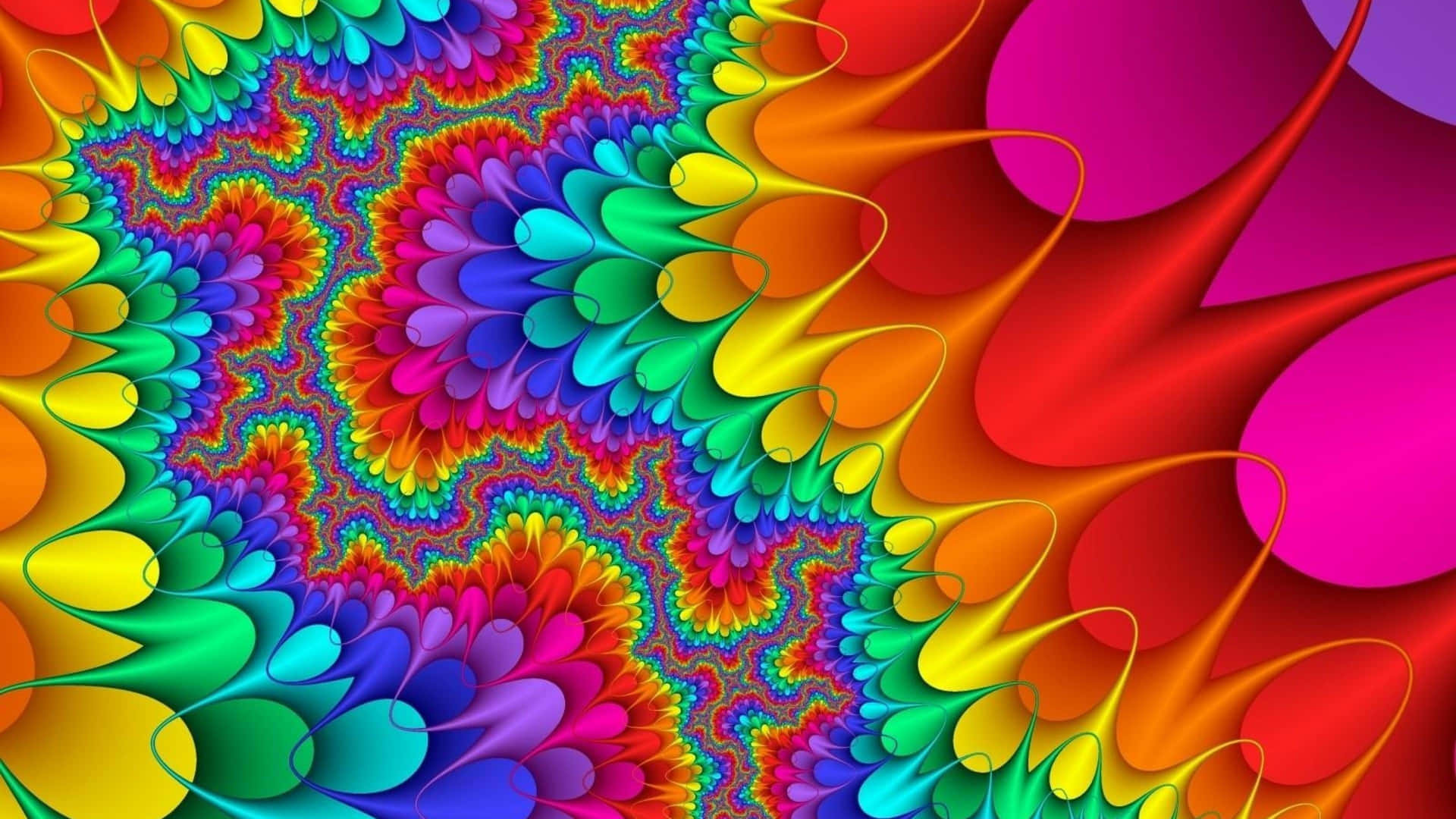 Colorful Rainbow Fractal Abstract Desktop Background