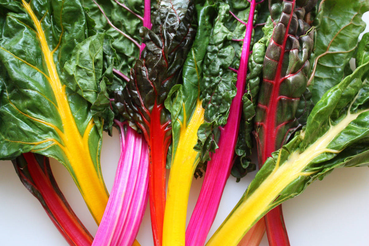 Colorful Rainbow Swiss Chard Vegetables Background