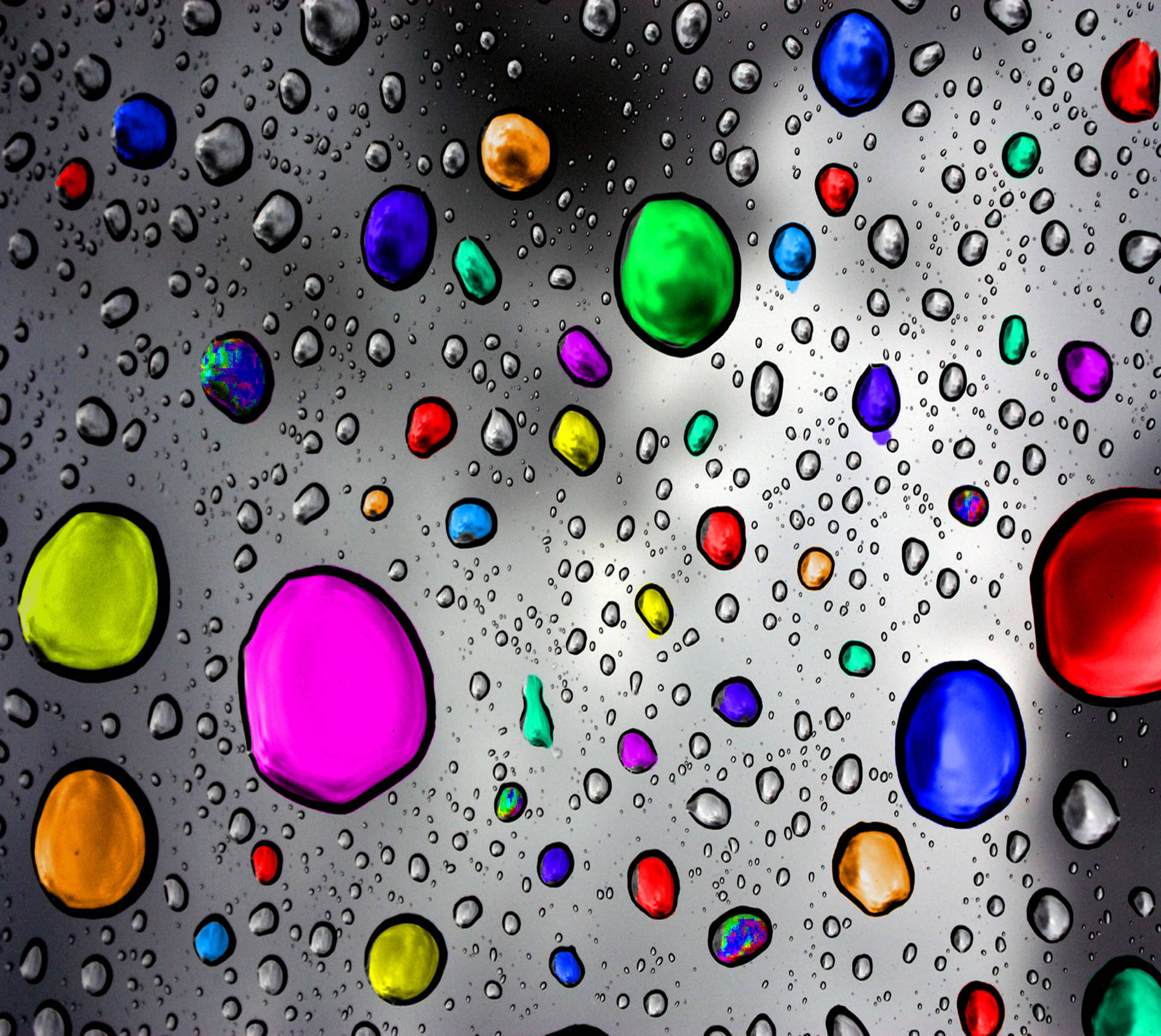 Colorful Raindrops Most Beautiful Rain Background