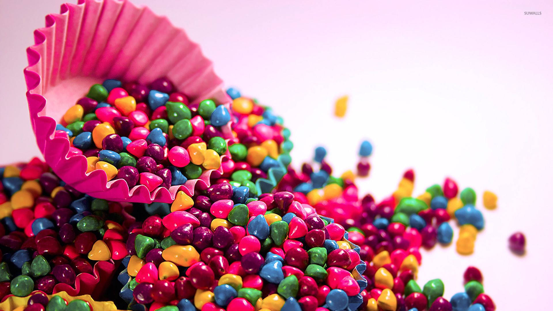 Colorful Round Candies Background