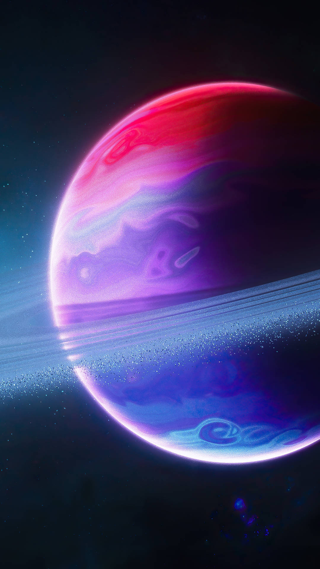 Colorful Saturn Planet Space Phone Background