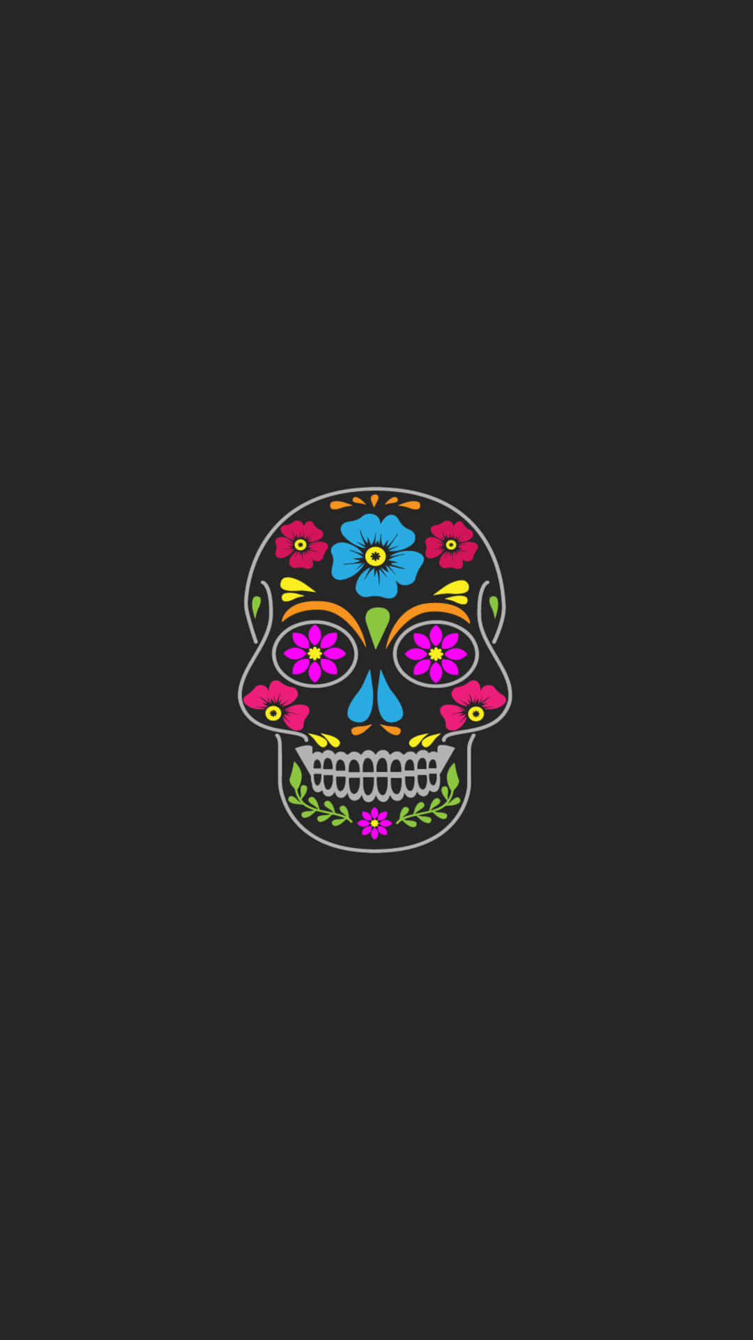 Colorful Skull And Crossbones Background