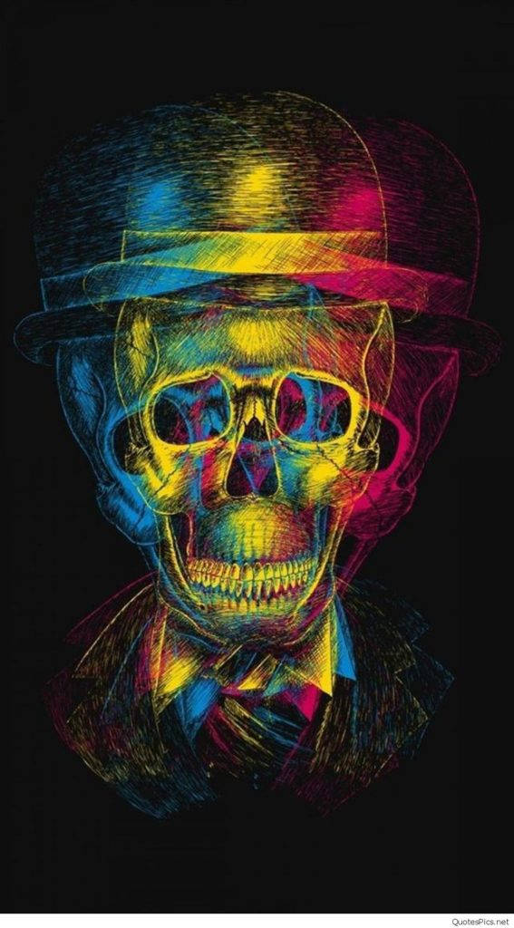 Colorful Skull Iphone Background