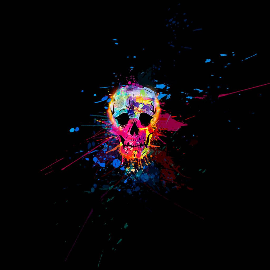 Colorful Skull Shades Paint Art