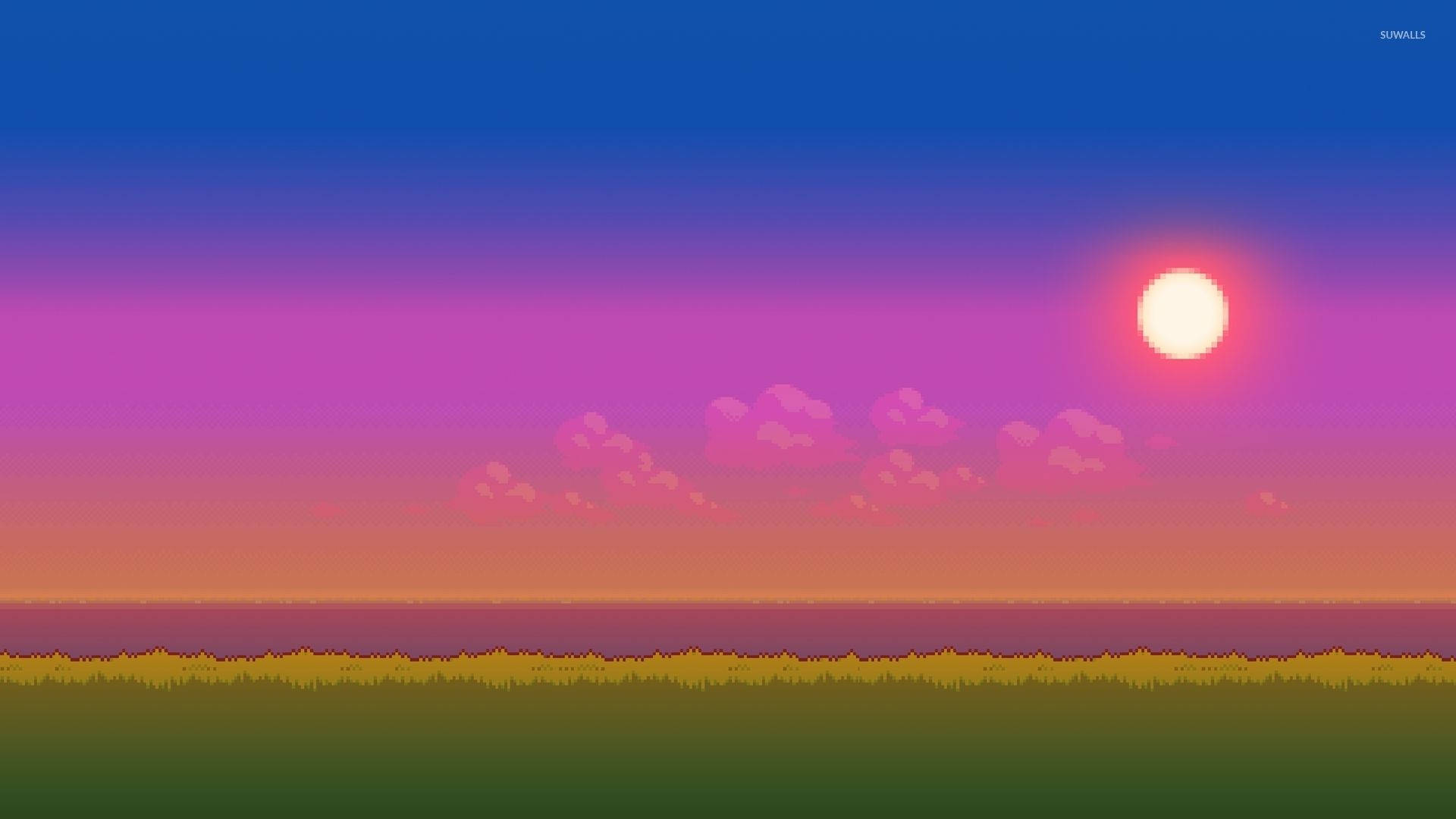 Colorful Sky 8 Bit Background