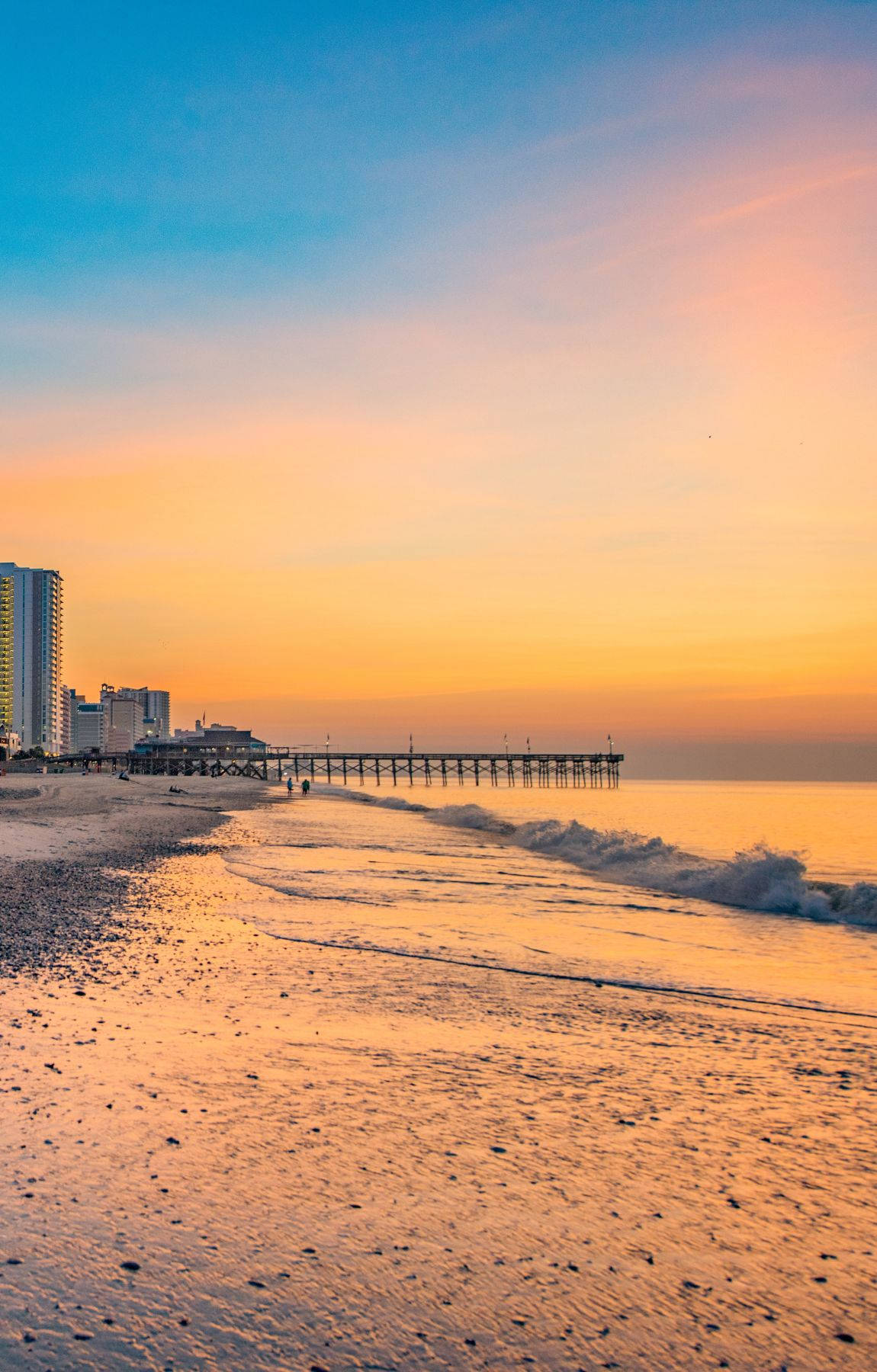 Colorful Sky On Beach Sunrise Background