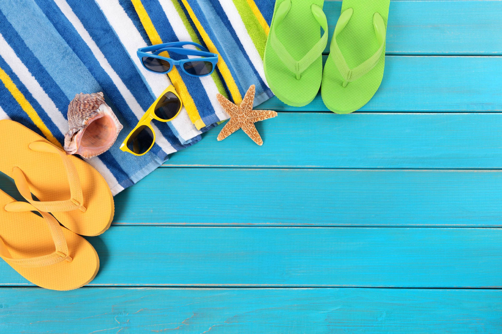 Colorful Slippers Summer Background