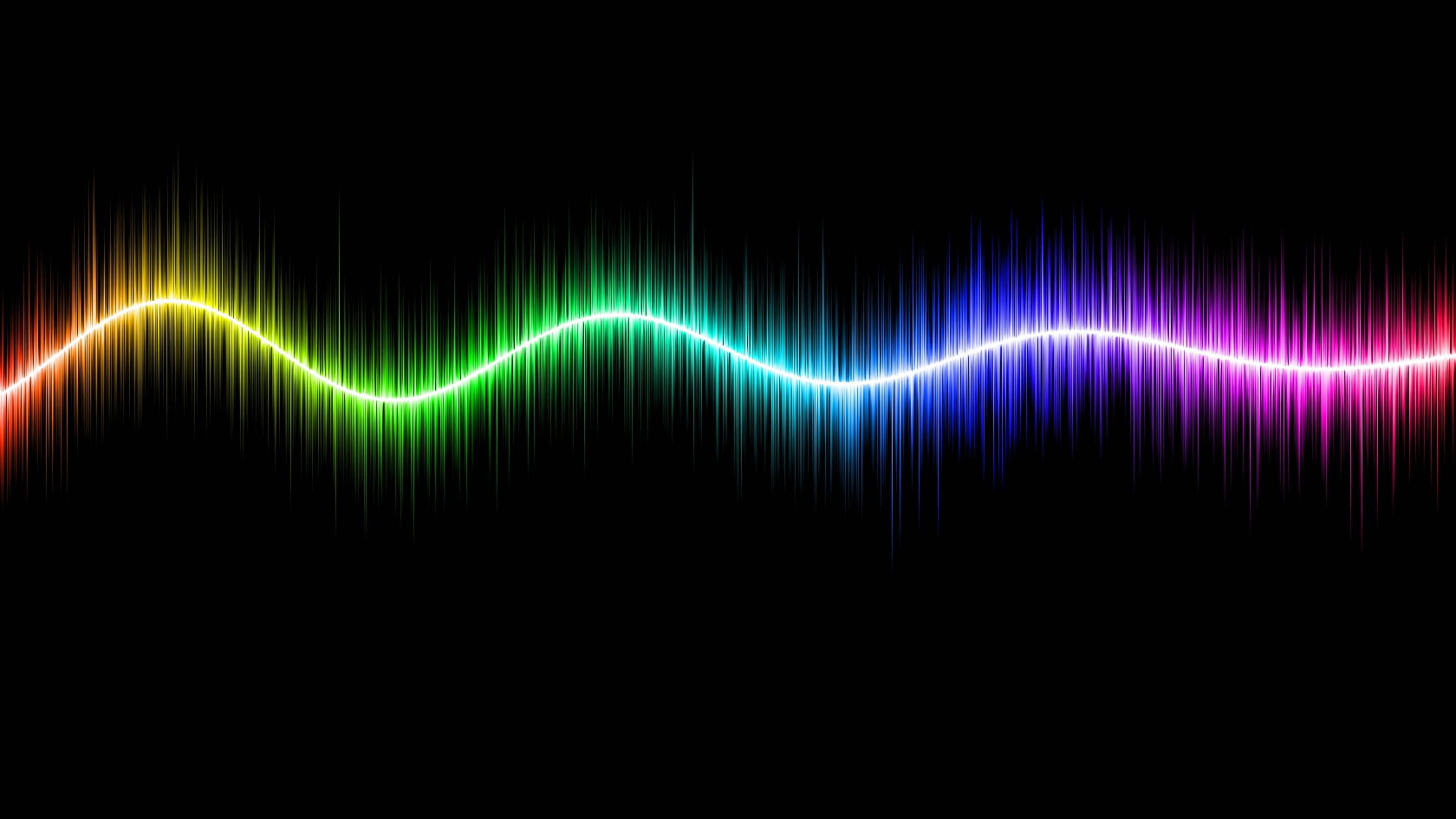 Colorful Sound Waves In Led 4k Background