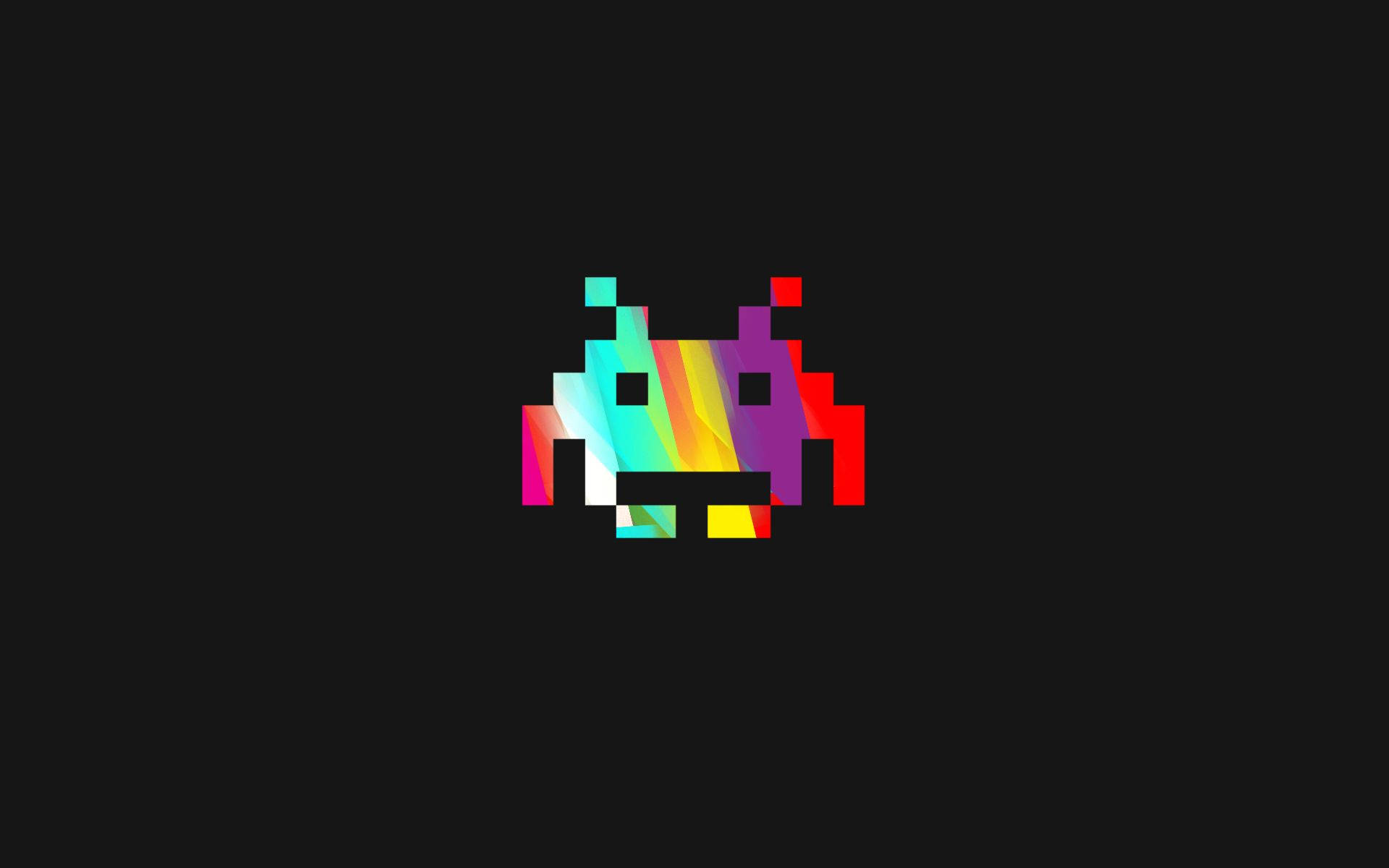 Colorful Space Invaders 1080p Gaming Background