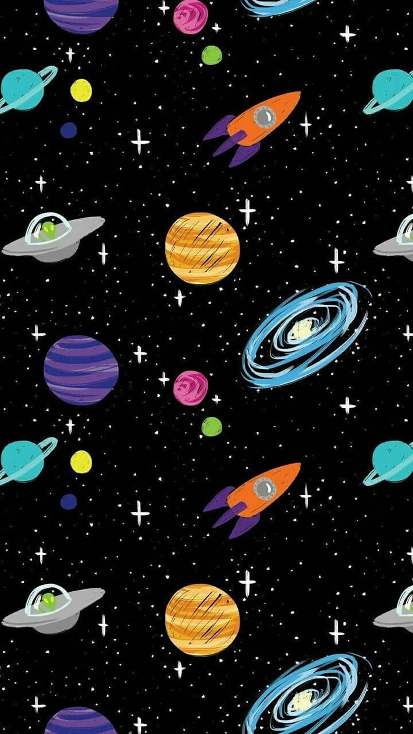 Colorful Space Pattern Wallpaper Background