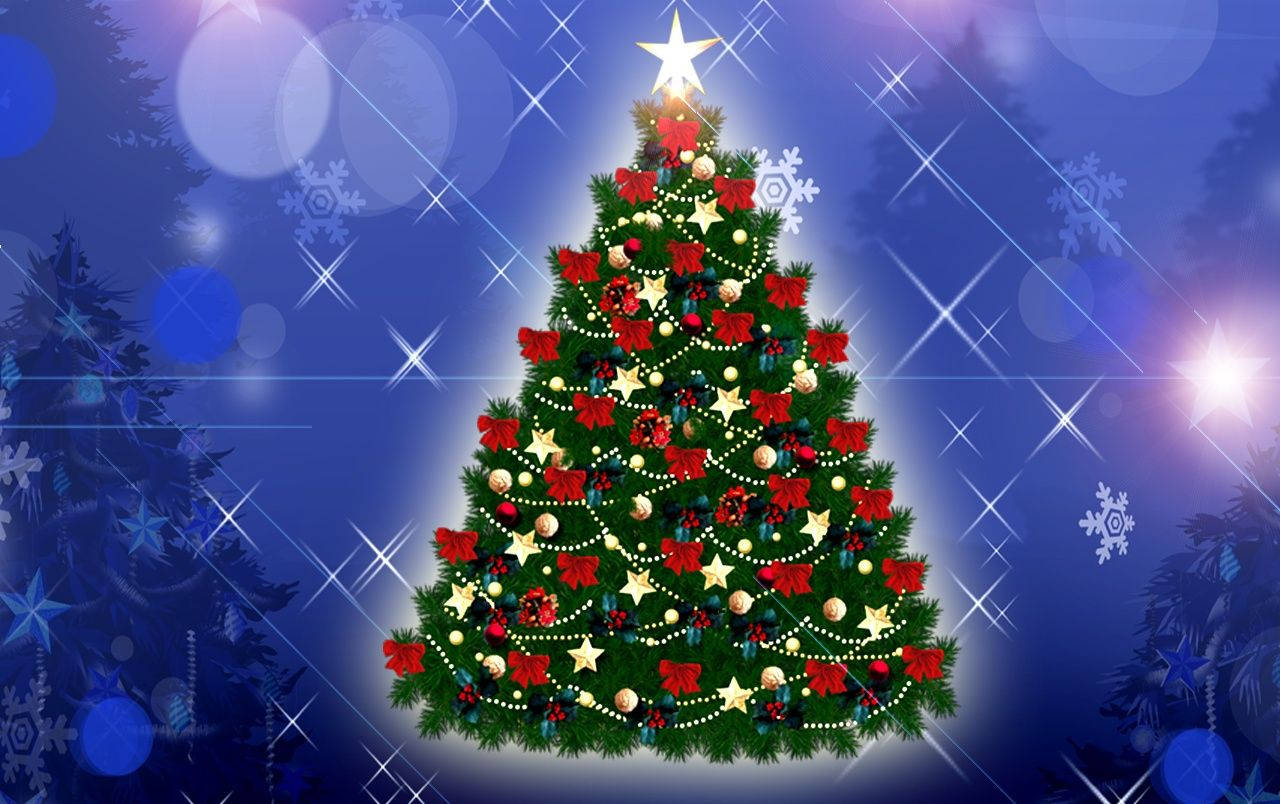 Colorful Sparkling Christmas Tree Background