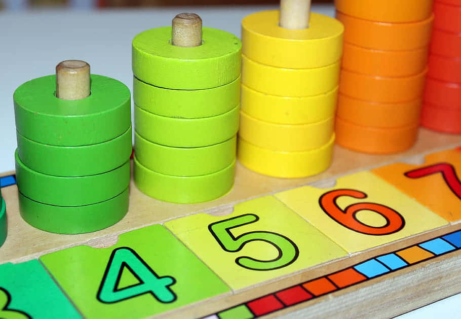 Colorful Stacking Rings Educational Toy Background