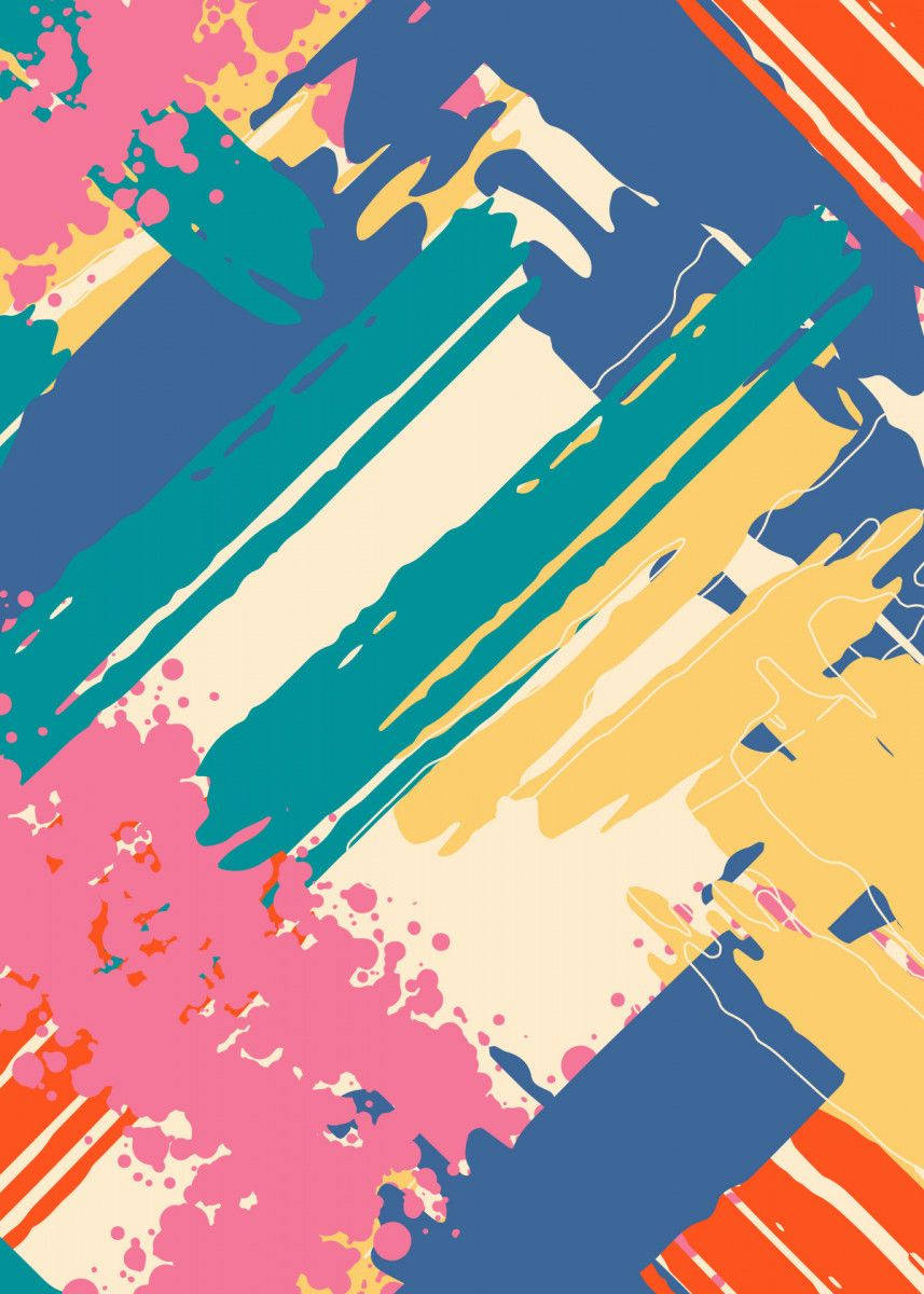Colorful Streaks As Poster Design Background