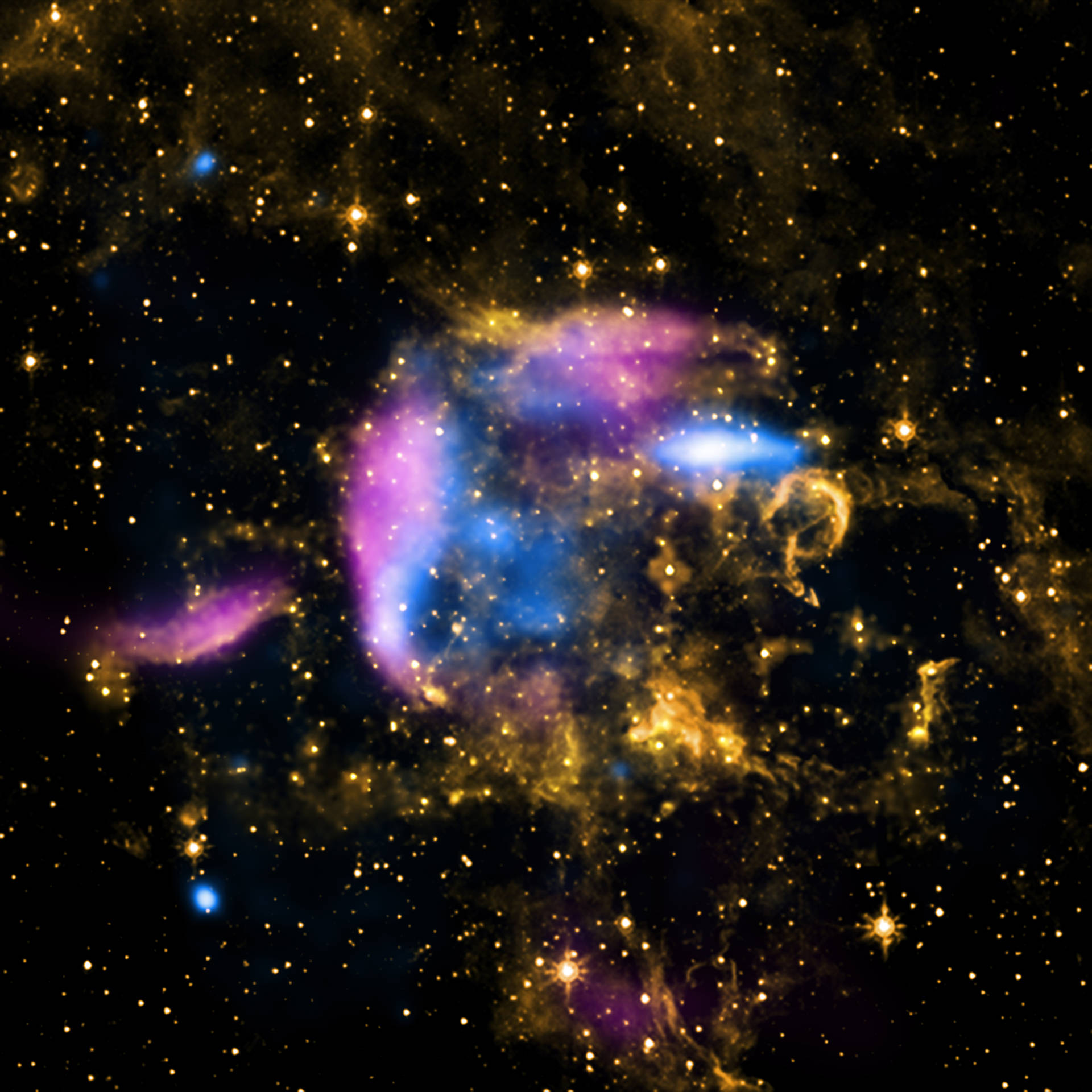 Colorful Supernova Remnant In Space Universal Background