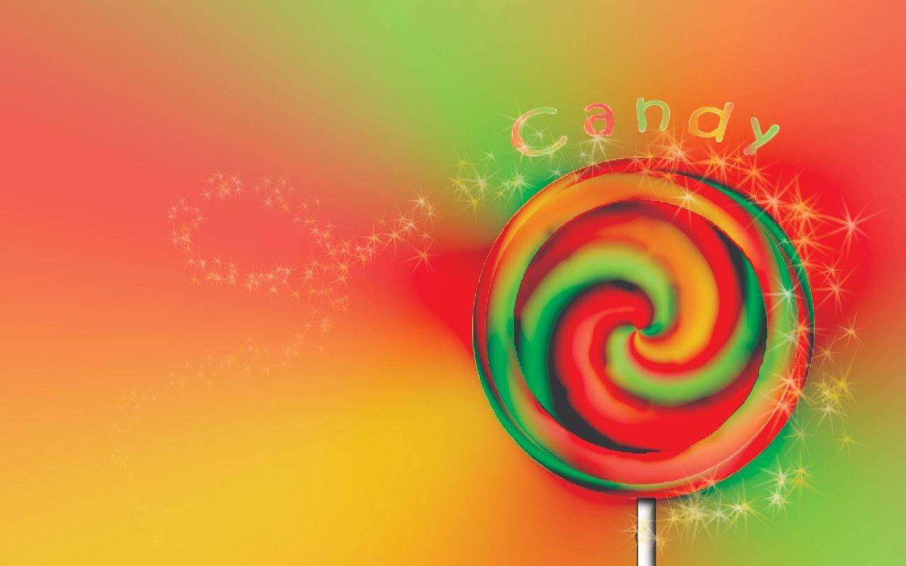 Colorful Swirls Candy Lollipop Cute Computer Background