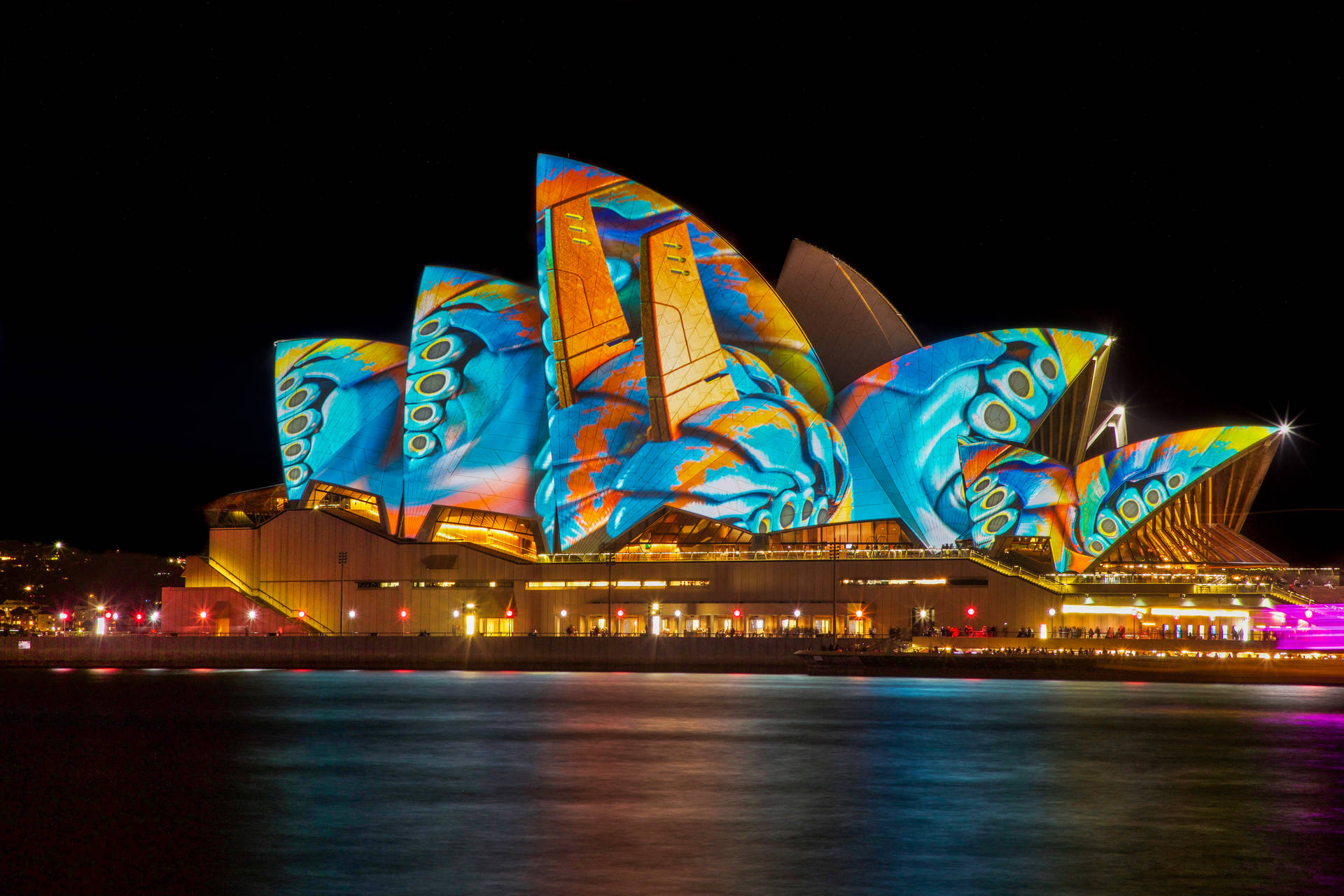 Colorful Sydney Opera House Australia Background