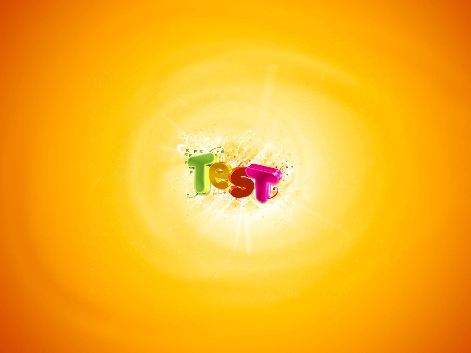 Colorful Test Text On Yellow Background