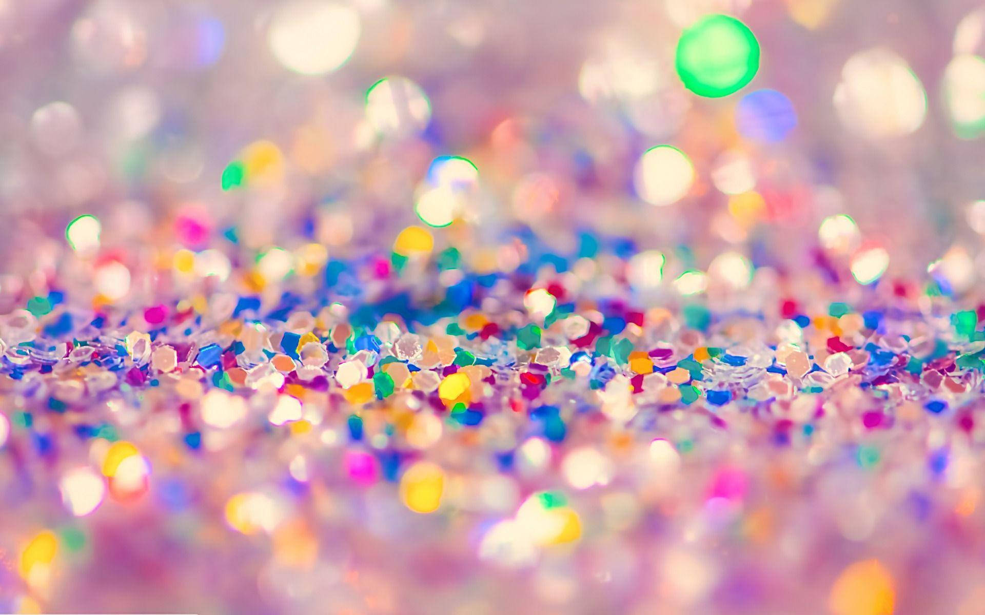 Colorful Tiny Diamonds Gold Glitter Background