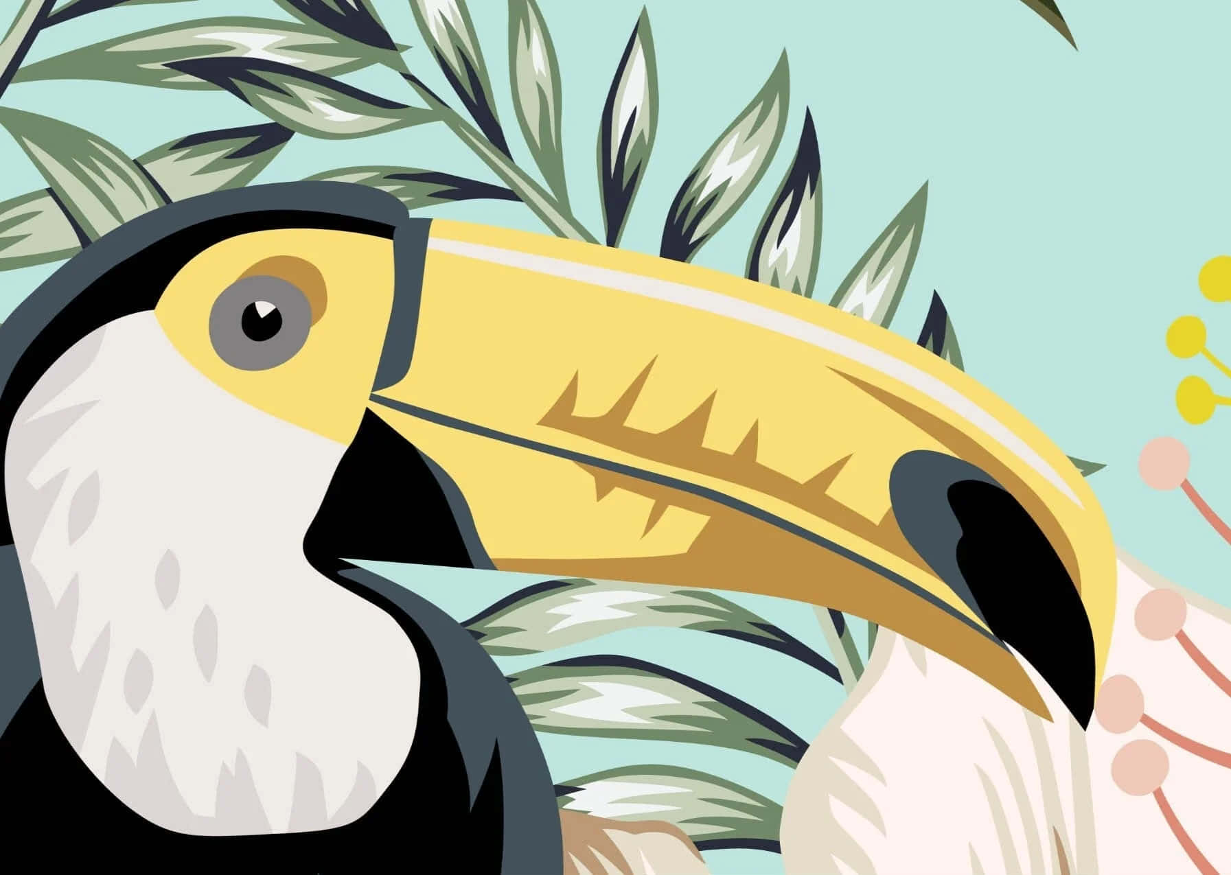 Colorful Toucan Illustration Background