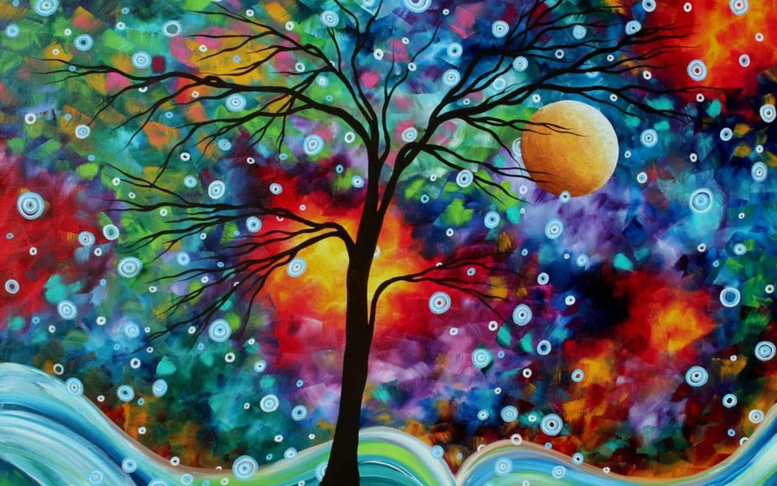 Colorful Tree Painting Desktop