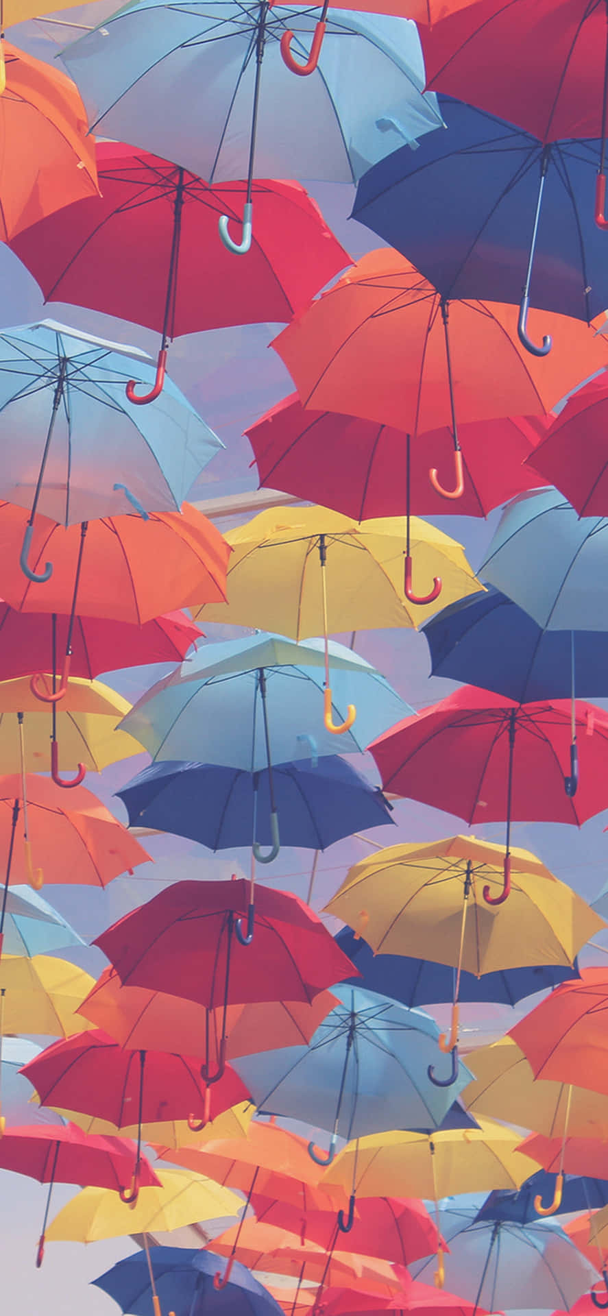 Colorful Umbrella Canopy Background