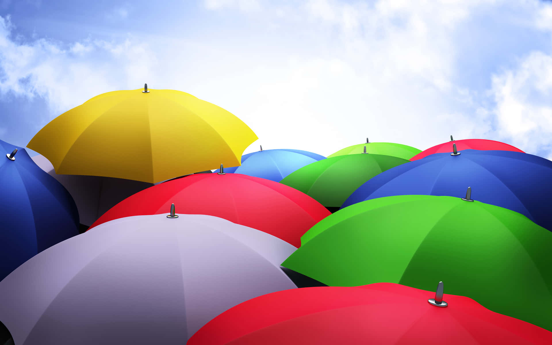 Colorful Umbrella Canopy Sky Background