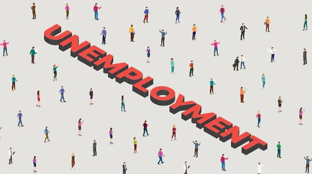 Colorful Unemployment People Graphic Illustration Background