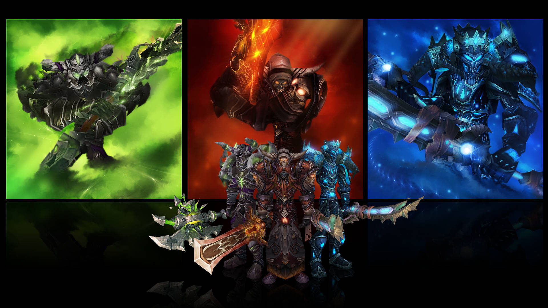 Colorful Unholy Death Knight Collage Background