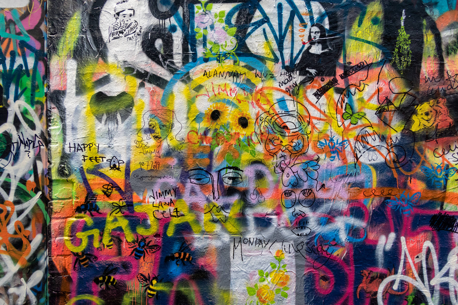Colorful Urban Graffiti Street Art Background