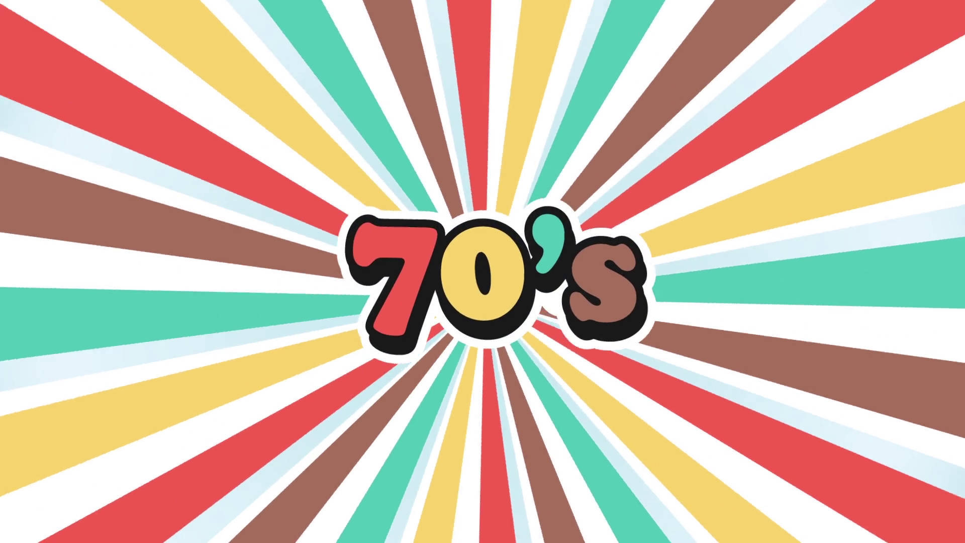 Colorful Vintage 70s With Rays Background