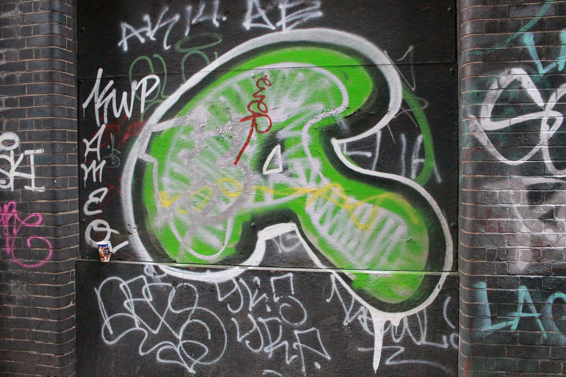 Colorful Wall Art In A City Alley Background