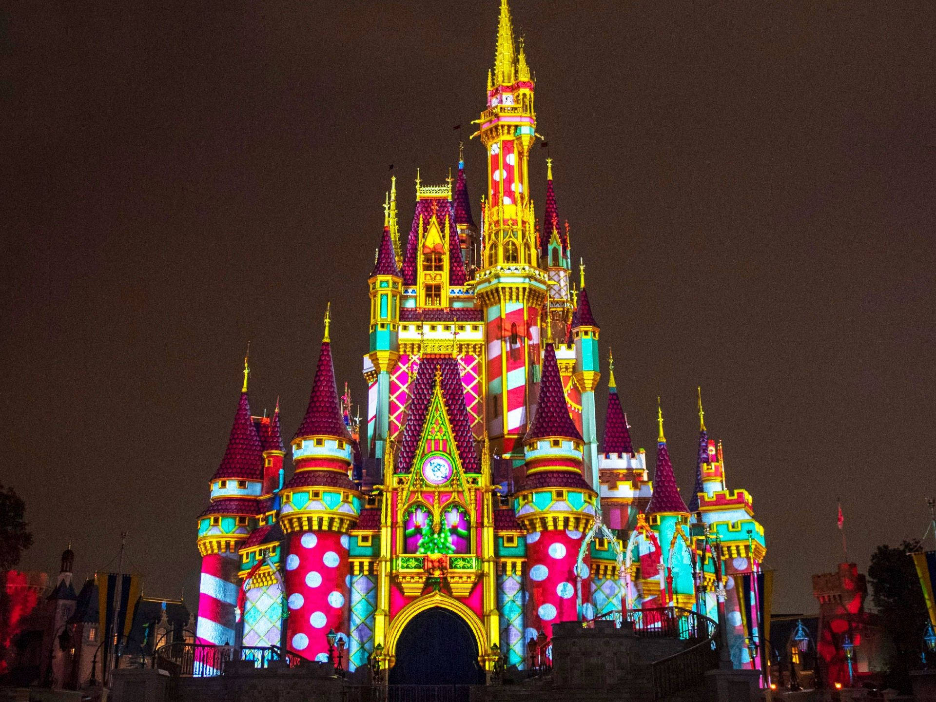 Colorful Walt Disney World Castle Background