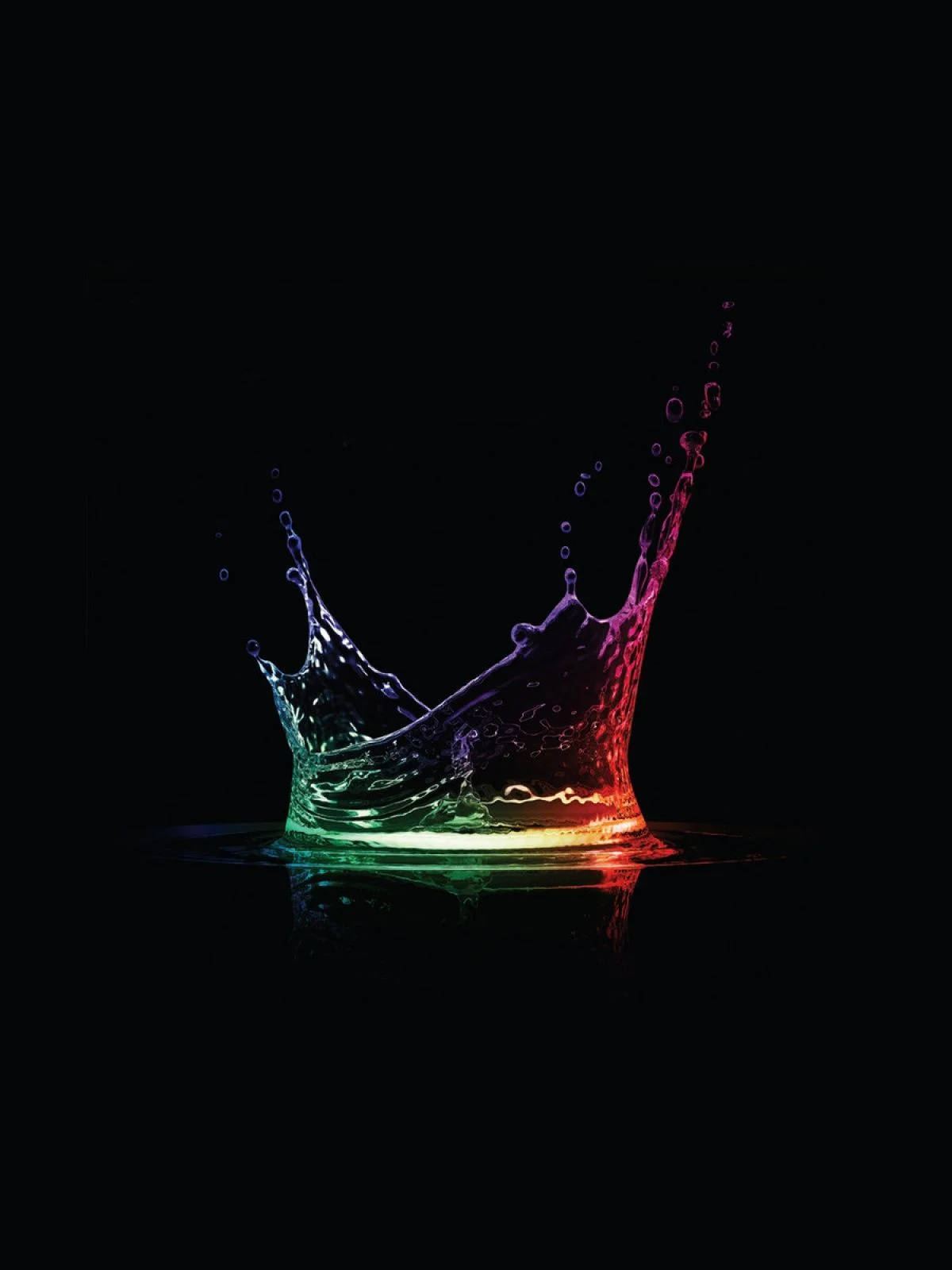 Colorful Watersplash Black 3d Background