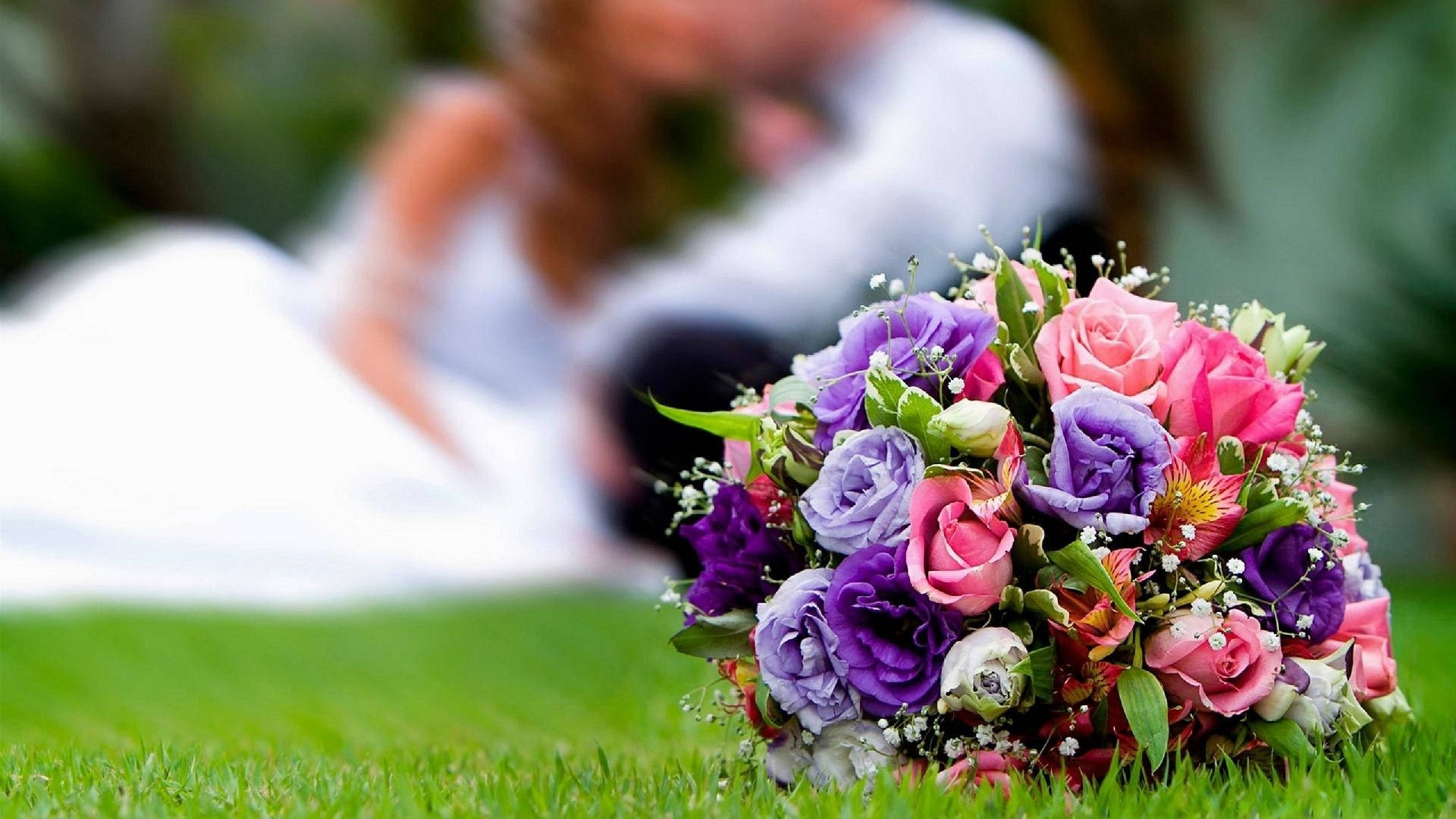 Colorful Wedding Bouquet Background