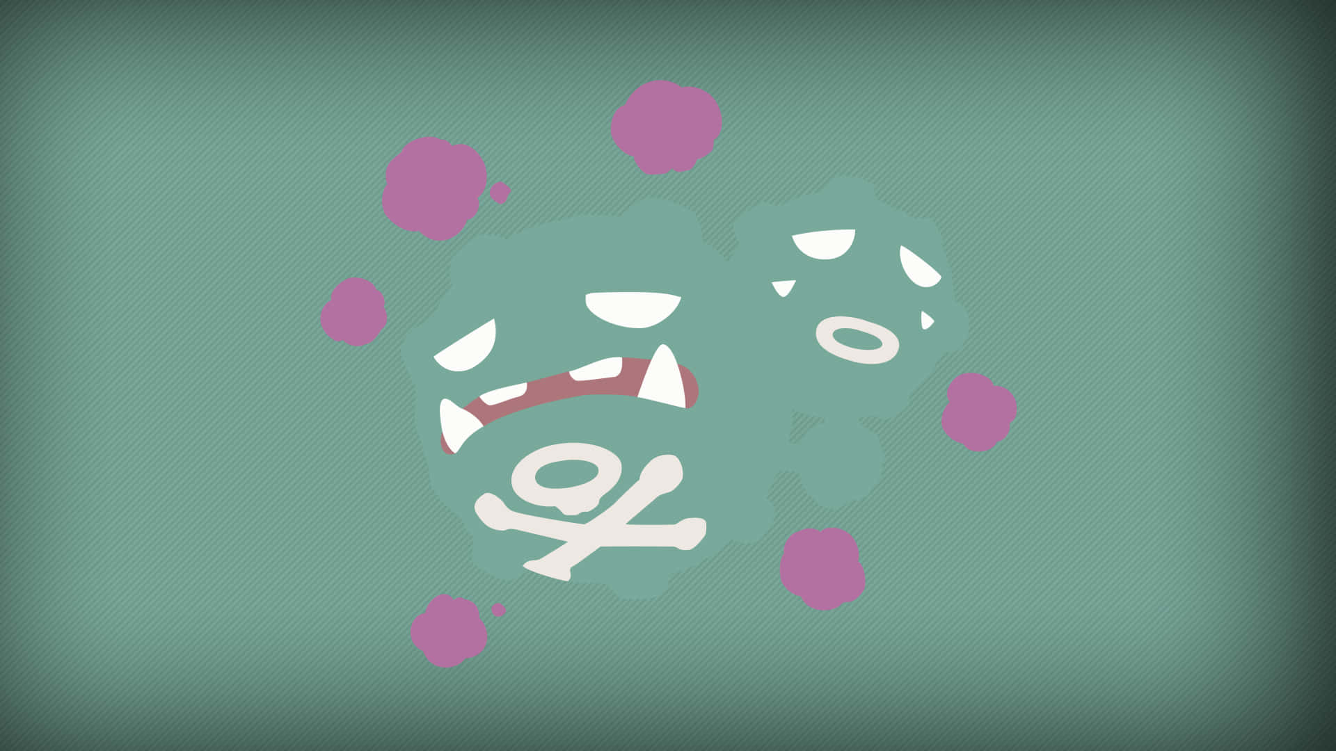 Colorful Weezing Pokemon In Abstract Background Background