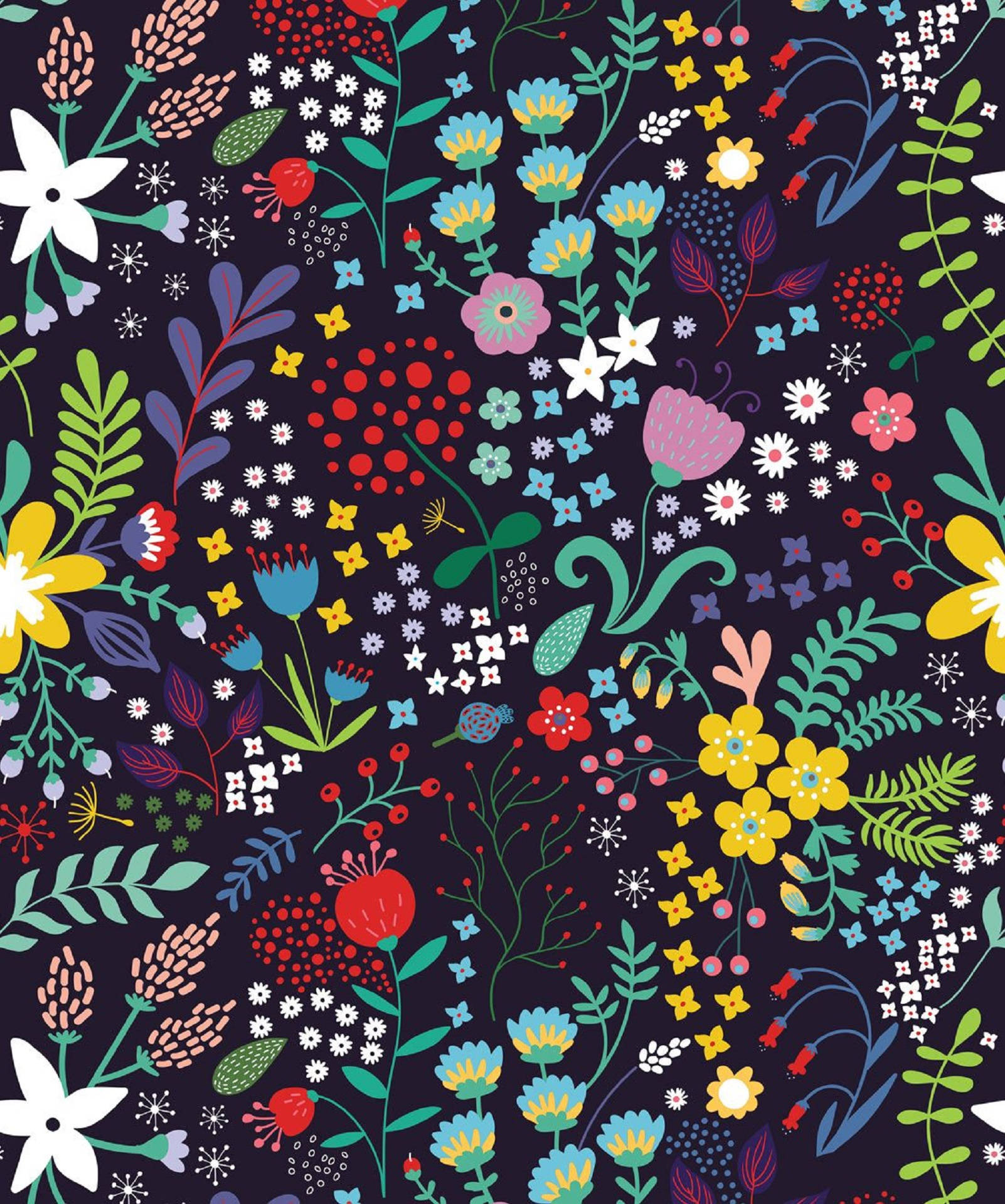 Colorful Whimsical Plants Background