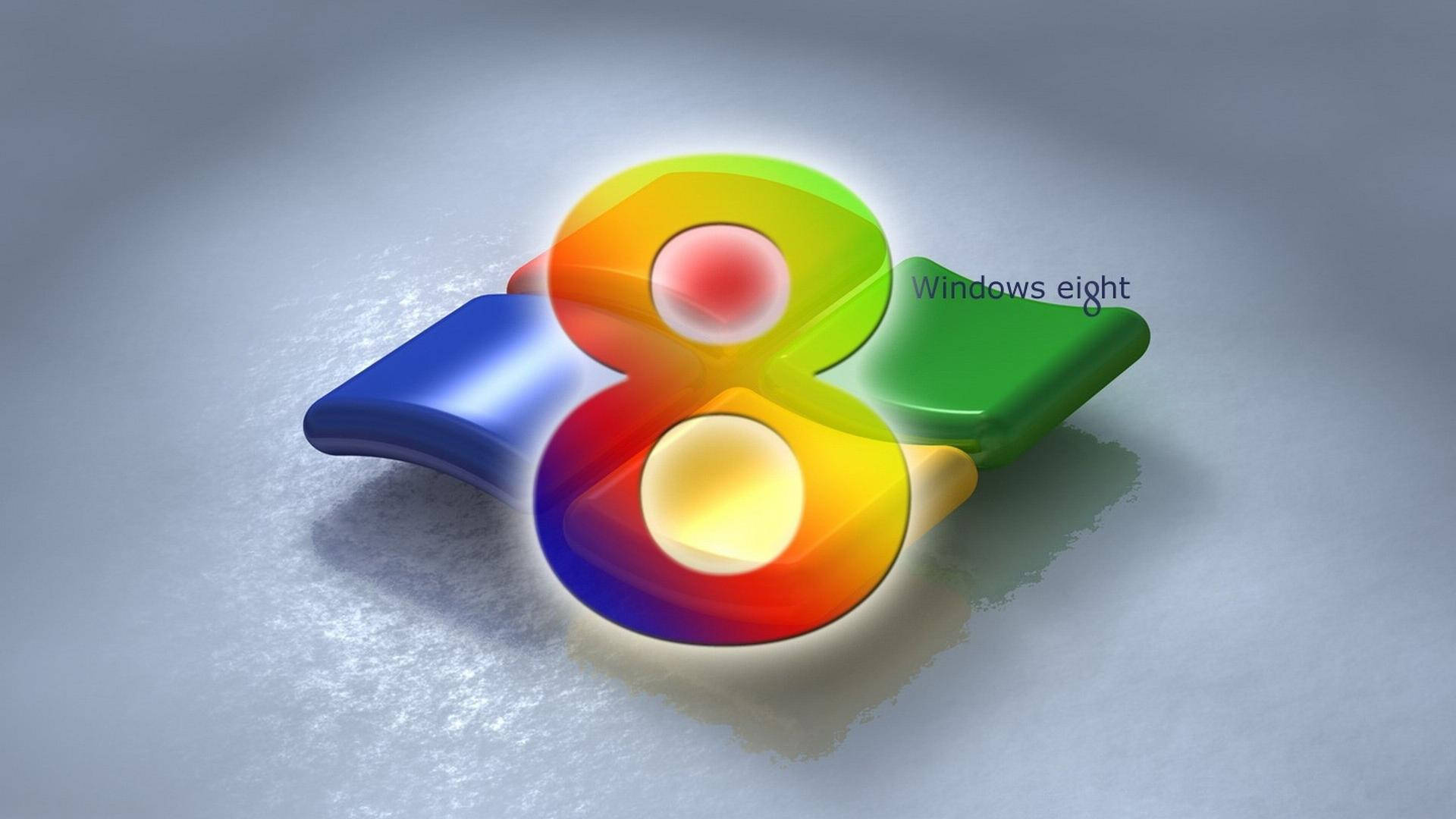 Colorful Windows 8 Logo And Number Background