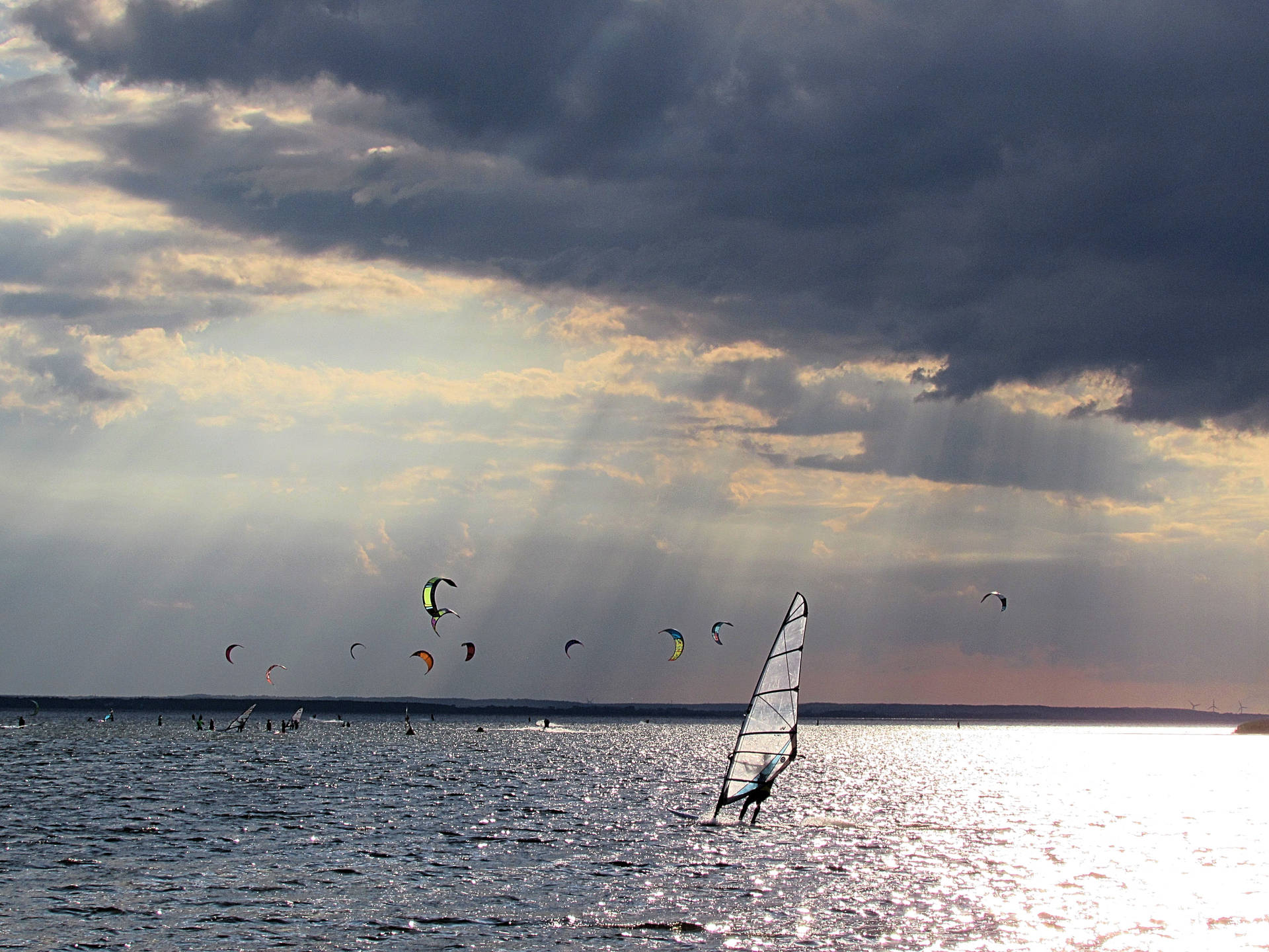 Colorful Windsurfing Sail Background