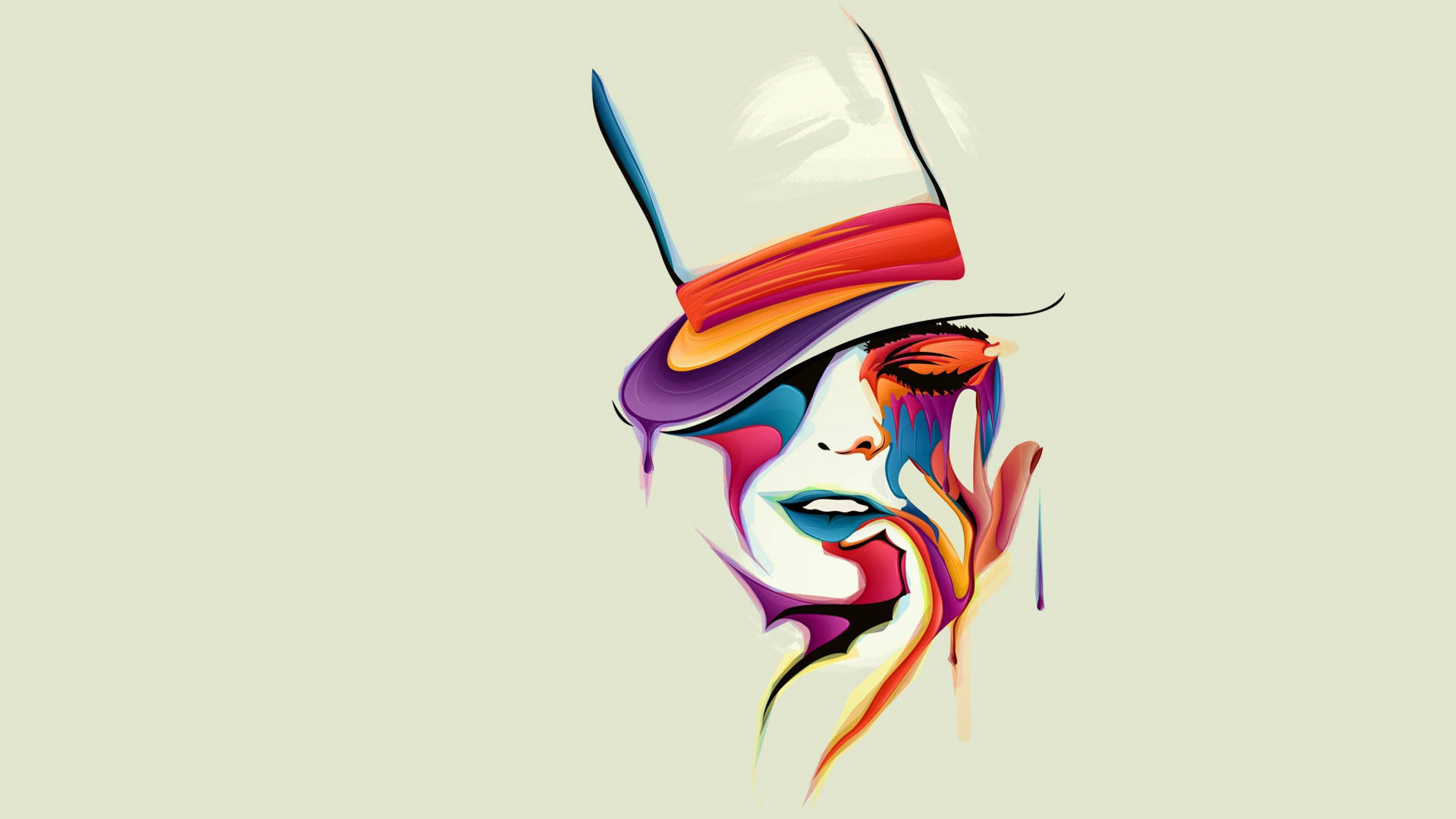 Colorful Woman's Face Illustration Background