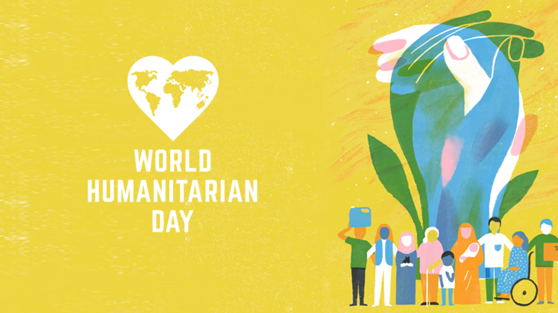 Colorful World Humanitarian Day Desktop Background