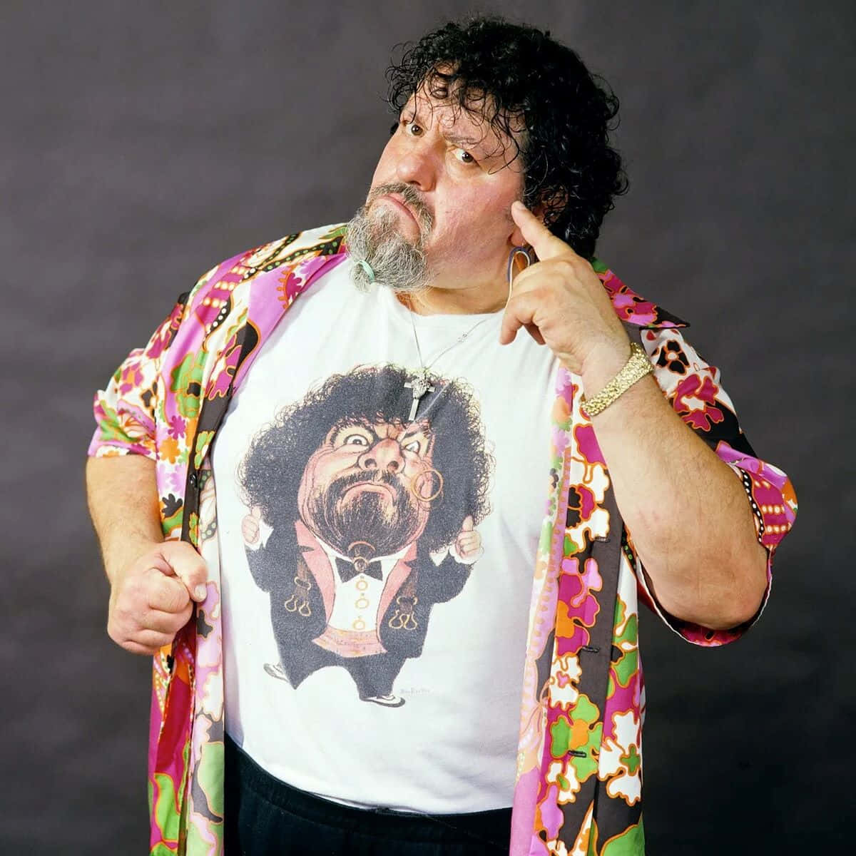 Colorful_ Wrestler_ Lou_ Albano_ Portrait Background