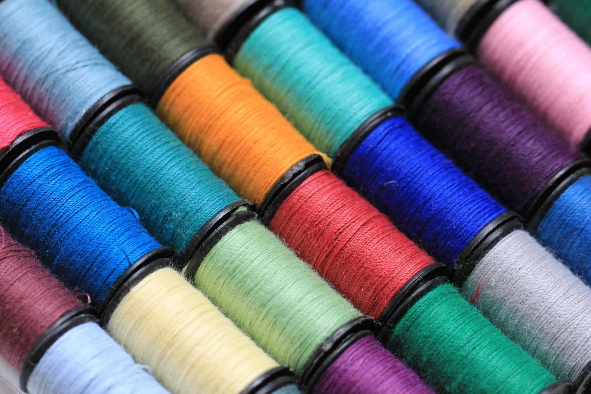 Colorful Yarn Thread For Knitting Background