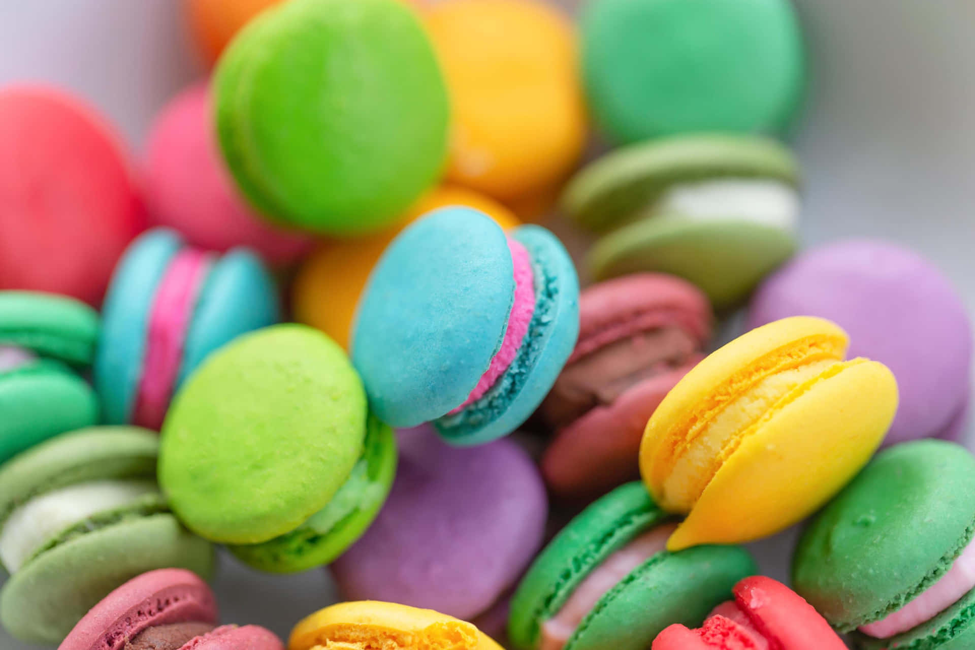 Colorful Yummy Macaroons Background