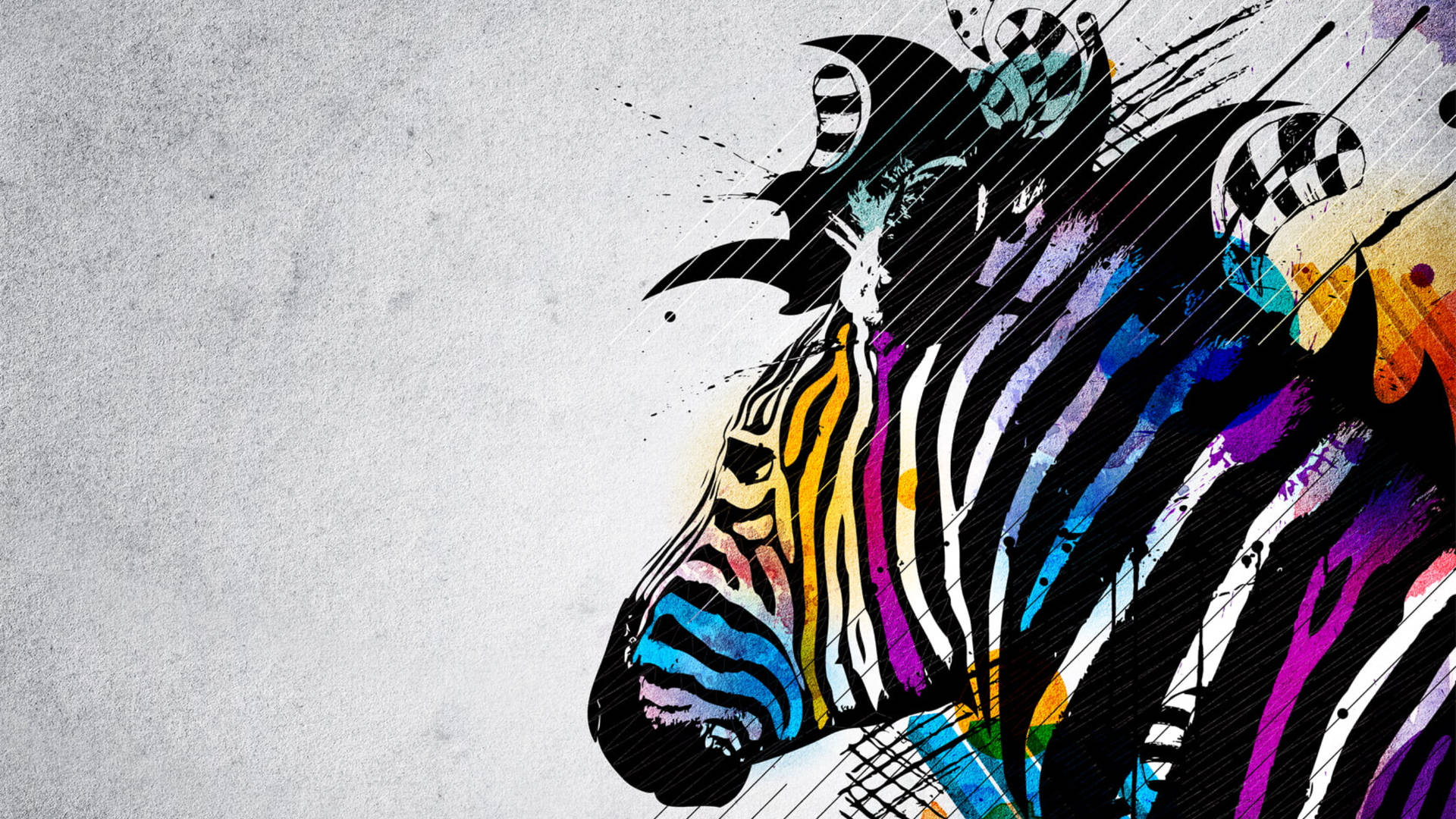 Colorful Zebra Digital Art Background
