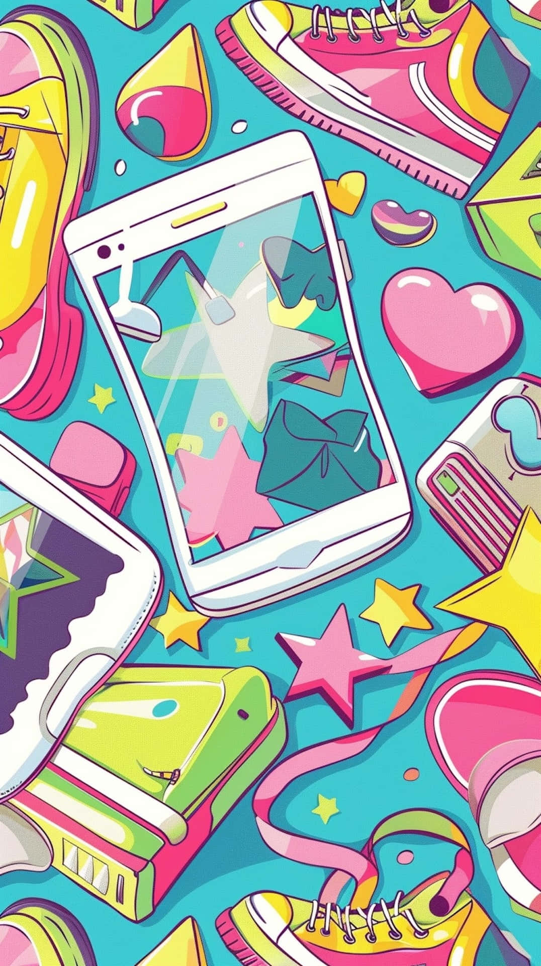 Colorful00s Aesthetic Items Background