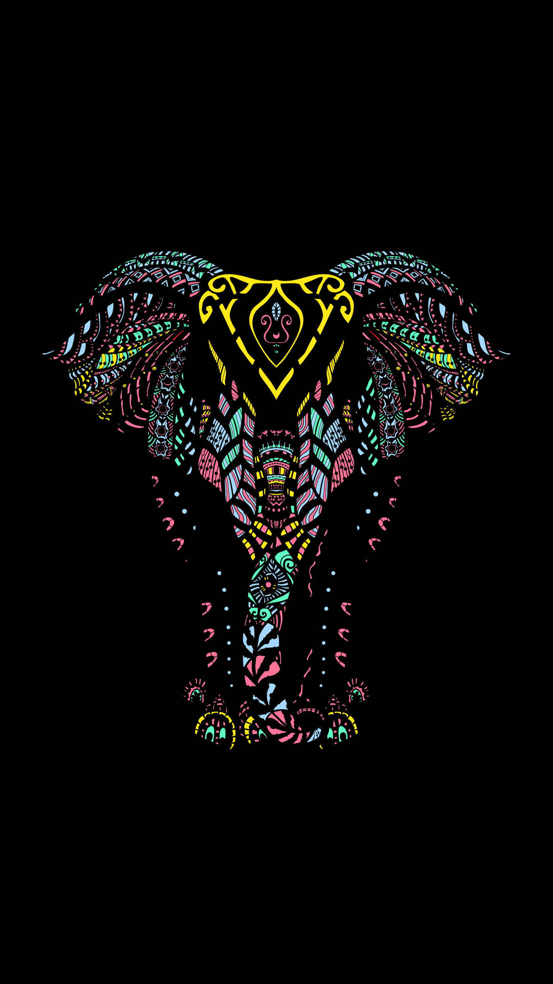 Colorfully Intricate Elephant Tattoo Design